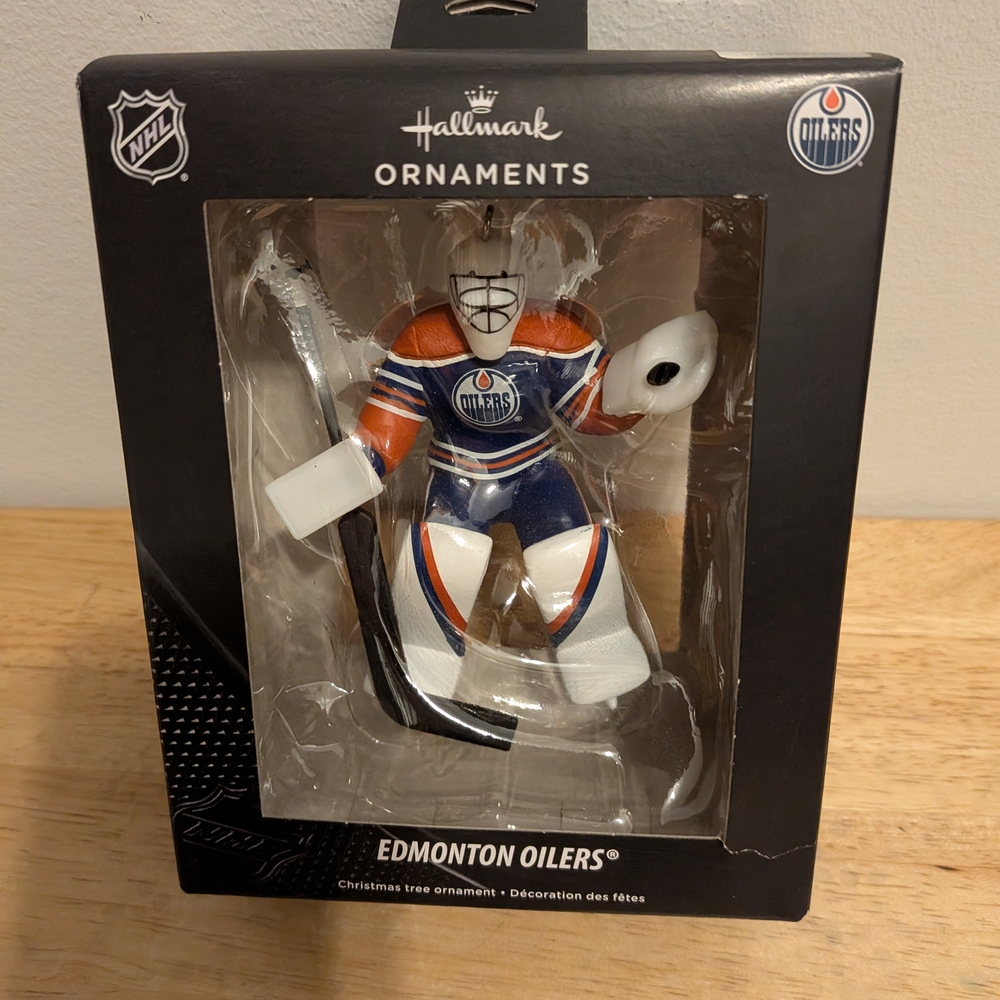 Hallmark NHL Goalie Ornament - Orange, Blue, White